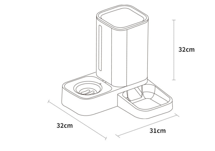Automatic Double Pet Bowl with Water Storage
