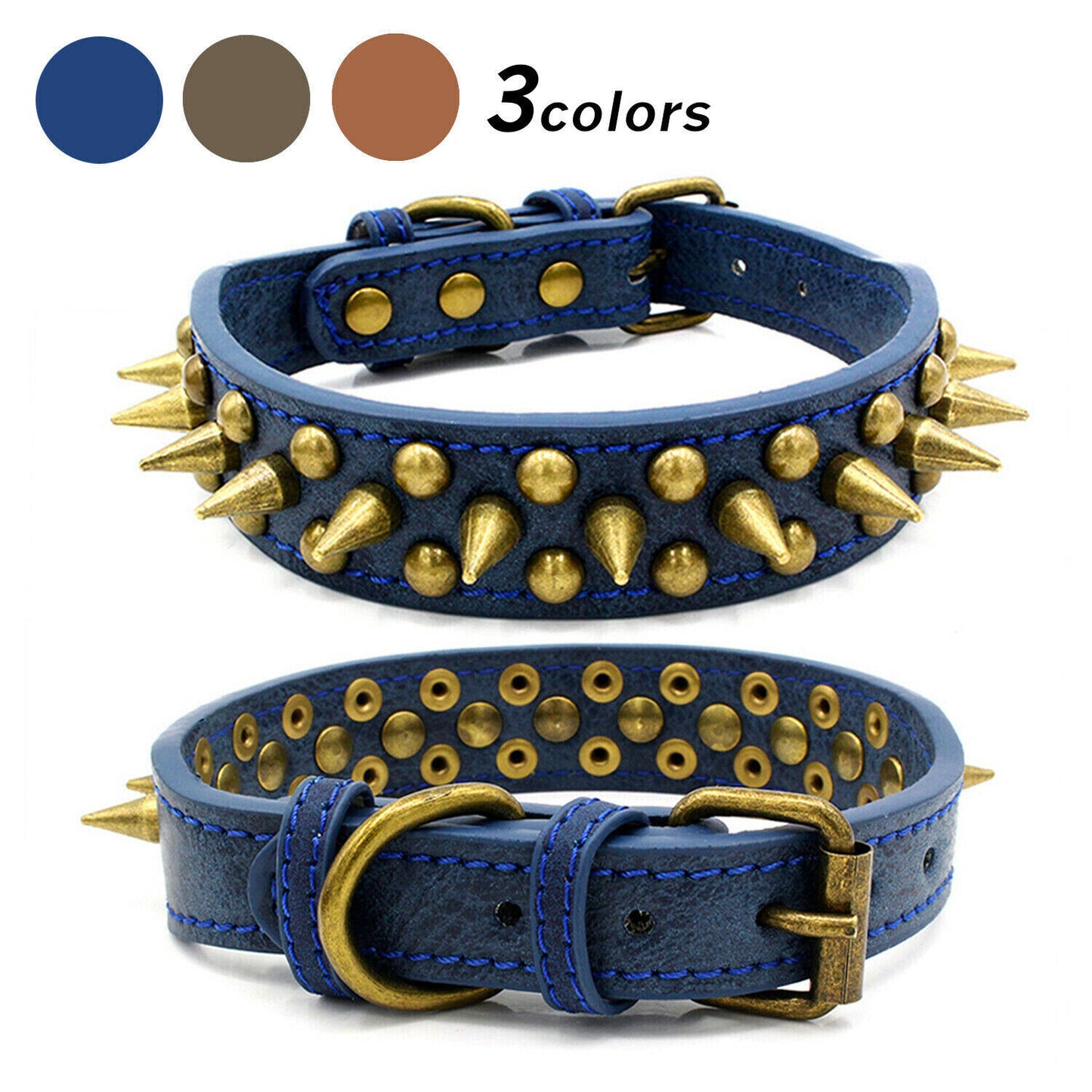 Retro Spiked Leather Collar
