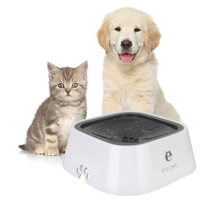 1.5L anti-overflow cat dog water bowl