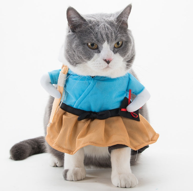 Funny Cat Costume Uniform Suit Cat Clothes Costume