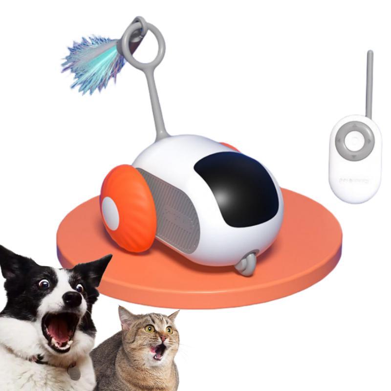 Exciting Interactive Cat Toy Car - Smart RemoteControl, Fun Feather Chase