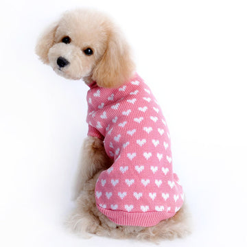 Cute Peach Heart Pattern Dog Clothes