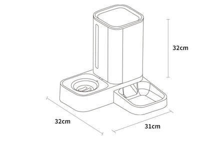 Automatic Double Pet Bowl with Water Storage