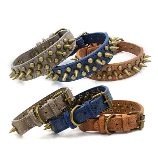 Retro Spiked Leather Collar