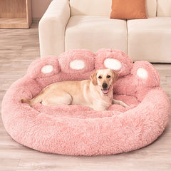 Cozy Comfort: Paw-Shaped Fluffy Dog Bed for Stylish Relaxation