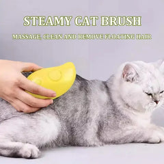 3-in-1 Steamy Pet Brush: Grooming, Massaging and Hair Removal!