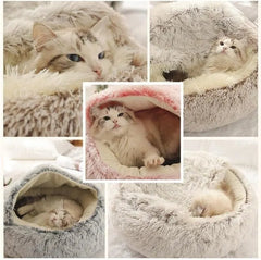 Warm Cat Sleeping Nest Cave With Cover