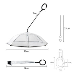 Pet Dog Transparent Umbrella Adjustable C-type Umbrella Pet Products With Dog Leash For Rain Walking