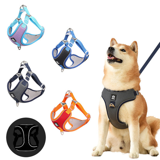 Adjustable mesh pet harness for dogs and cats