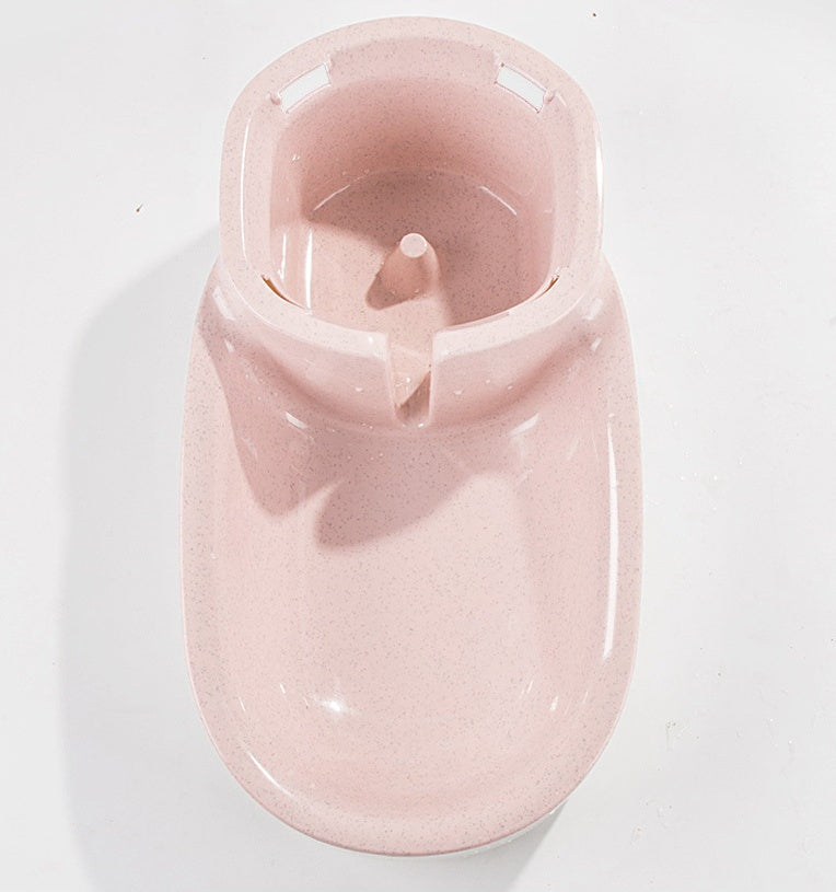 Side view of automatic pet feeder