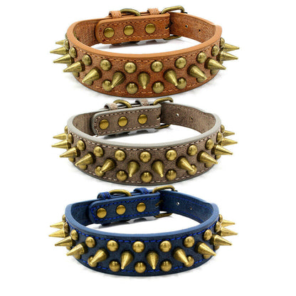 Retro Spiked Leather Collar