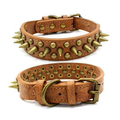 Retro Spiked Leather Collar