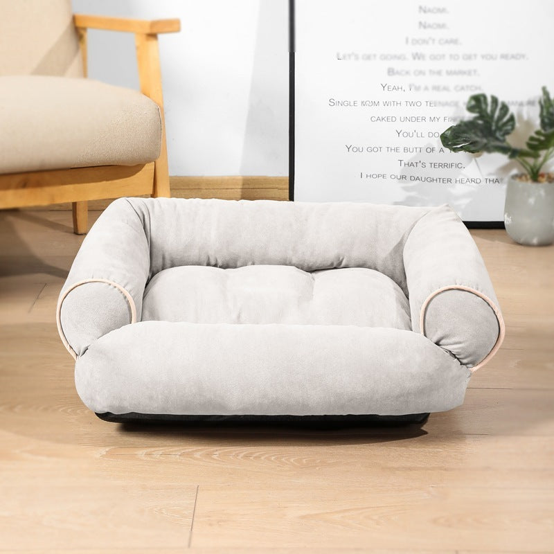 Fleece-lined winter pet sofa bed