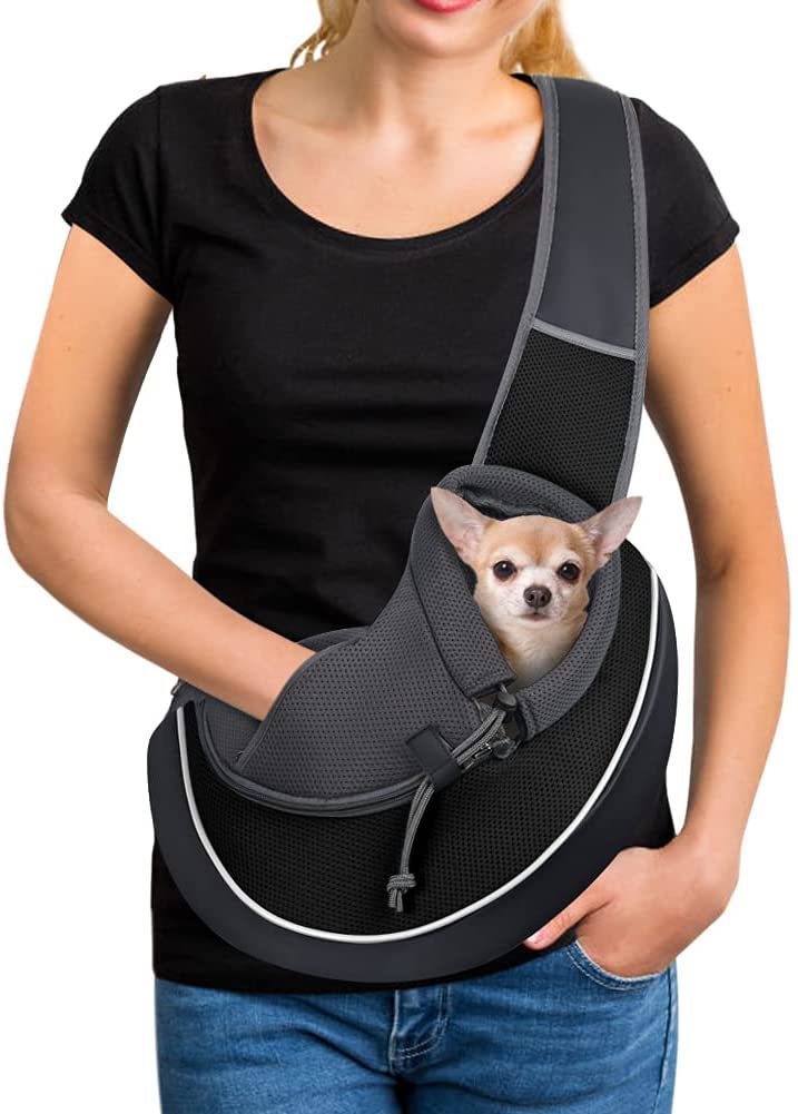 Portable pet crossbody bag with adjustable strap