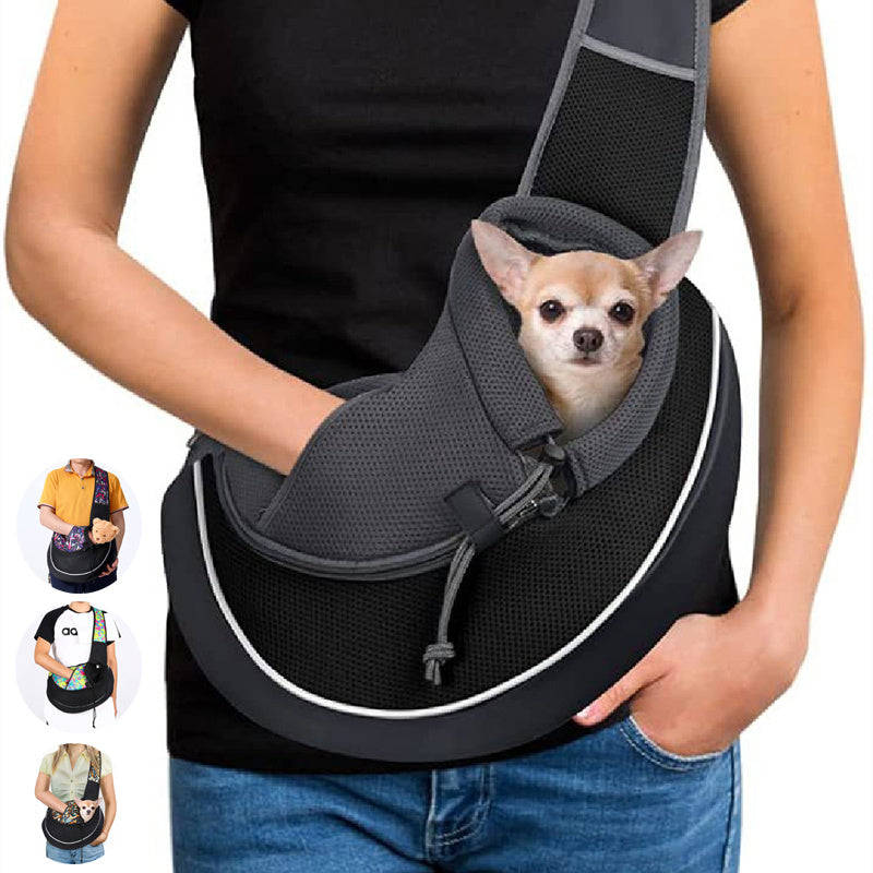 Portable pet crossbody bag for dogs and cats