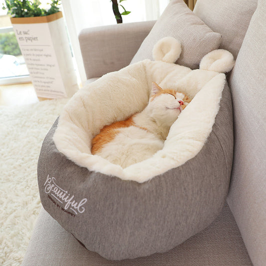 Soft warming pet sleeping bag cushion for cats and dogs